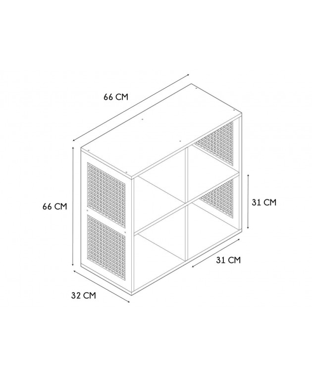 ΡΑΦΙΈΡΑ MODULAR STORAGE UNIT 4 COMPARTMENTS BALI Ραφιέρες