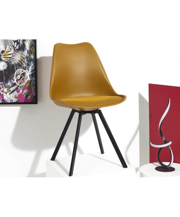 CHAIR PP WITH CUSHION YELLOW ATOM M4 HD0482 Καρέκλες