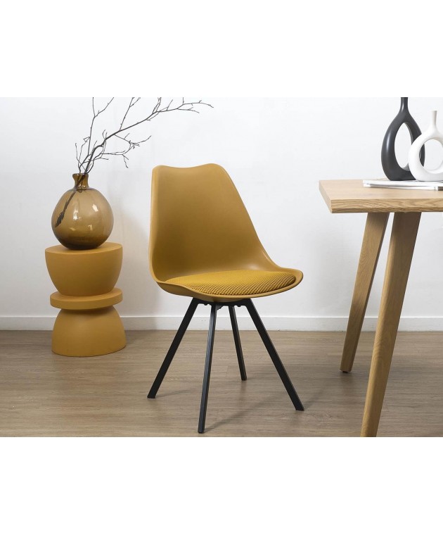 CHAIR PP WITH CUSHION YELLOW ATOM M4 HD0482 Καρέκλες