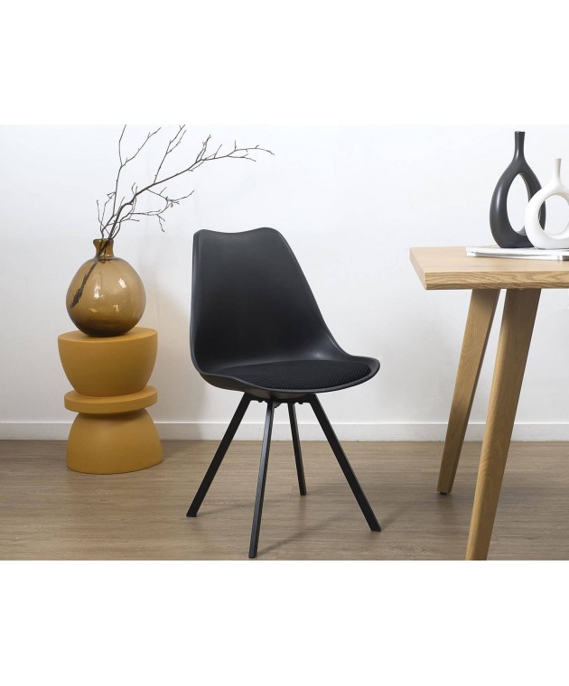 ΚΑΡΈΚΛΕΣ & ΠΟΛΥΘΡΌΝΕΣ CHAIR PP WITH CUSHION ATOM BLACK M4 HD0483 Καρέκλες