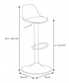 ISAK BLACK BAR STOOL HD6215 Σκαμπό