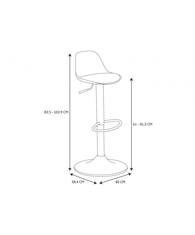 ISAK BLACK BAR STOOL HD6215 Σκαμπό