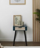 Κομοδίνο Home Deco Factory - 35x40x48cm - Μπλε Κομοδίνα