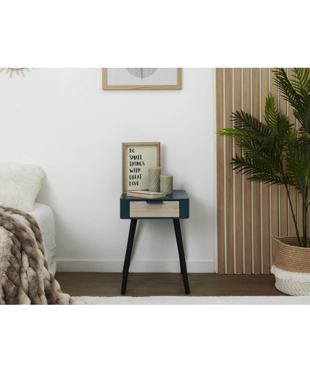 Κομοδίνο Home Deco Factory - 35x40x48cm - Μπλε Κομοδίνα