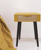 Κομοδίνο Home Deco Factory - 35x40x48cm - Κίτρινο Κομοδίνα