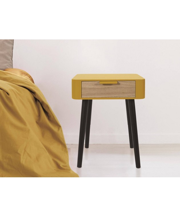 Κομοδίνο Home Deco Factory - 35x40x48cm - Κίτρινο Κομοδίνα