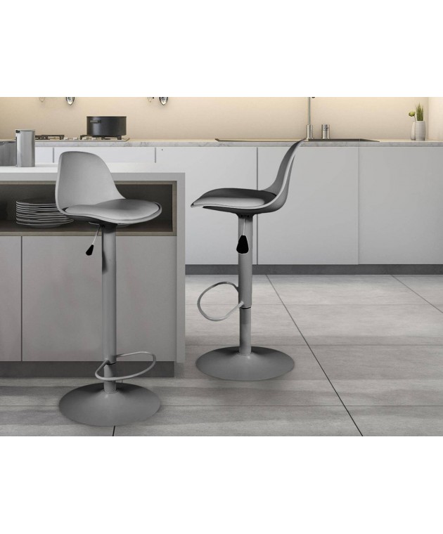  ISAK GREY BAR STOOL HD6217 Σκαμπό