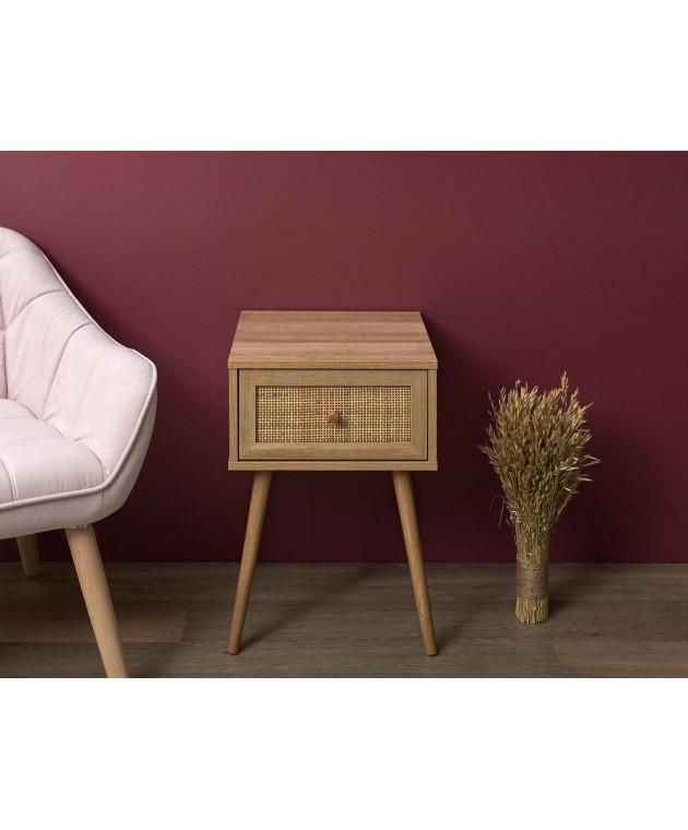 Κομοδίνο Home Deco Factory - 39x39x55.4cm - Καφέ Κομοδίνα