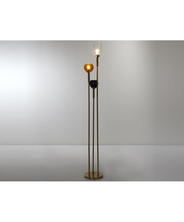ΦΩΤΙΣΤΙΚΟ LAMPADAIRE TRIPOD VERRE FUME M1 LA0053/IOPAU ΦΩΤΙΣΤΙΚΑ ΔΑΠΕΔΟΥ