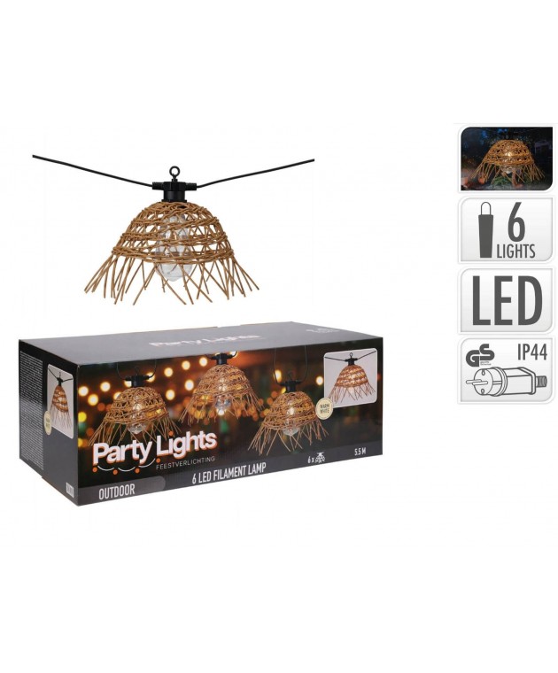 PARTY LIGHTS PARTY LIGHTS 6 LAMPS PE RATTAN LE2100380