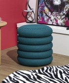 Σκαμπό-μπαούλο Atom Home Deco Factory - 37x42cm - Μπλε Σκαμπό