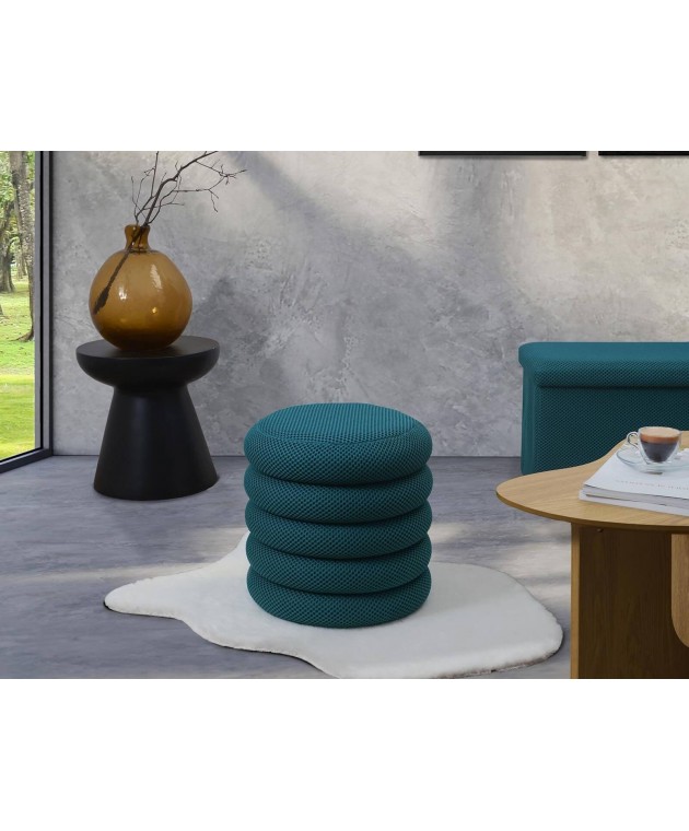 Σκαμπό-μπαούλο Atom Home Deco Factory - 37x42cm - Μπλε Σκαμπό