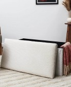 Σκαμπό-μπαούλο Scott Home Deco Factory - 76x38x38cm - Μπεζ Ταμπουρέ