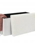 Σκαμπό-μπαούλο Scott Home Deco Factory - 76x38x38cm - Μπεζ Ταμπουρέ