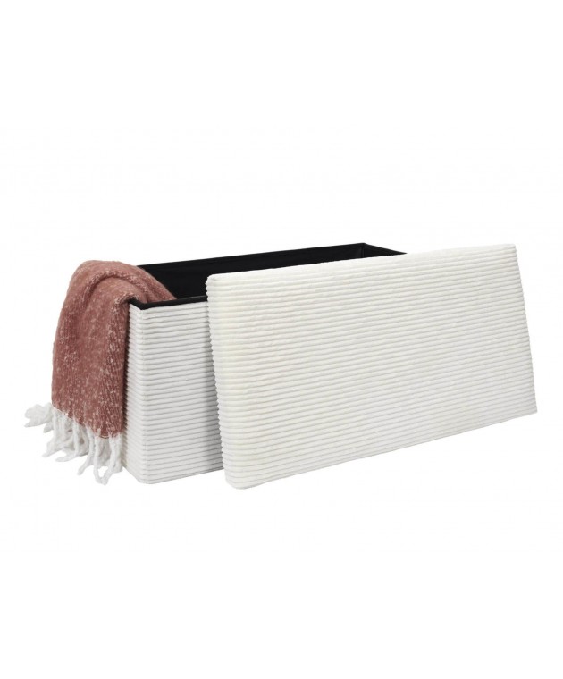 Σκαμπό-μπαούλο Scott Home Deco Factory - 76x38x38cm - Μπεζ Ταμπουρέ