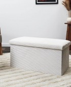 Σκαμπό-μπαούλο Scott Home Deco Factory - 76x38x38cm - Μπεζ Ταμπουρέ