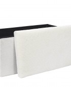 Σκαμπό-μπαούλο Scott Home Deco Factory - 76x38x38cm - Μπεζ Ταμπουρέ