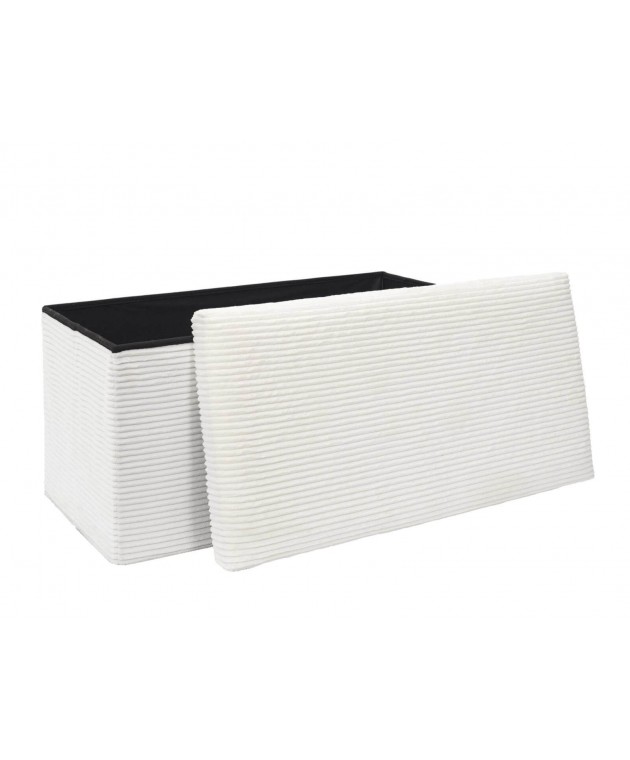 Σκαμπό-μπαούλο Scott Home Deco Factory - 76x38x38cm - Μπεζ Ταμπουρέ