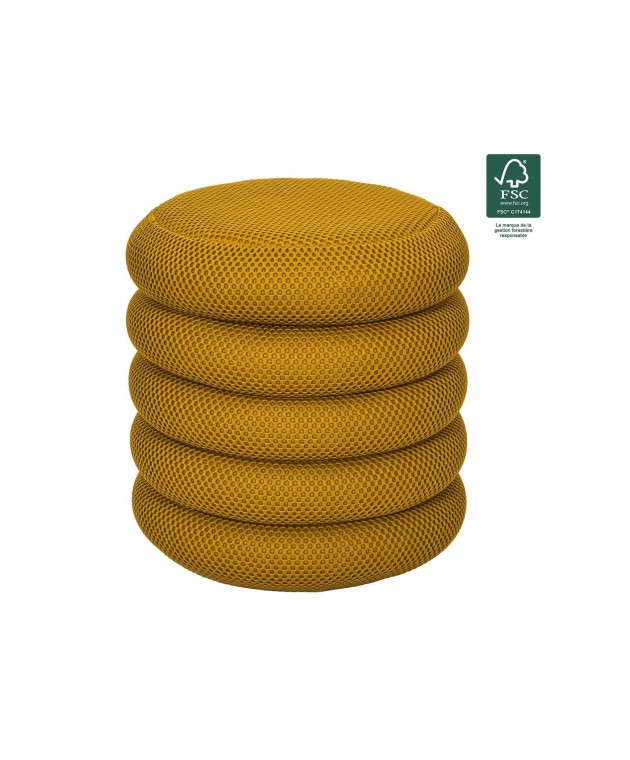 Σκαμπό-μπαούλο Atom Home Deco Factory - 37x42cm - Κίτρινο Σκαμπό