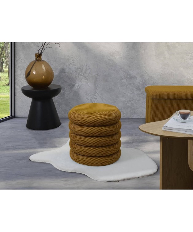Σκαμπό-μπαούλο Atom Home Deco Factory - 37x42cm - Κίτρινο Σκαμπό
