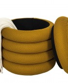 Σκαμπό-μπαούλο Atom Home Deco Factory - 37x42cm - Κίτρινο Σκαμπό