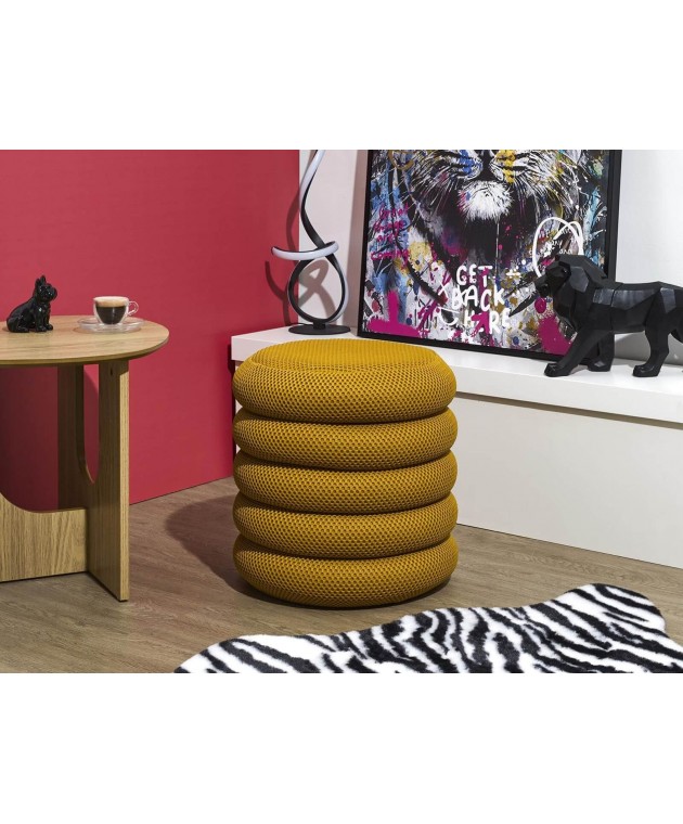 Σκαμπό-μπαούλο Atom Home Deco Factory - 37x42cm - Κίτρινο Σκαμπό