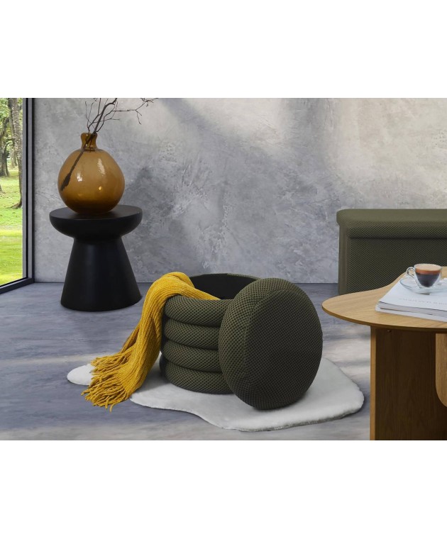 Σκαμπό-μπαούλο Atom Home Deco Factory - 37x42cm - Πράσινο Σκαμπό