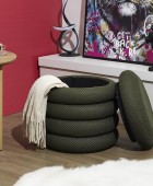 Σκαμπό-μπαούλο Atom Home Deco Factory - 37x42cm - Πράσινο Σκαμπό