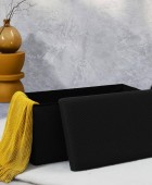 Σκαμπό-μπαούλο Atom Home Deco Factory - 76x38x38cm - Μαύρο Ταμπουρέ