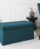 Σκαμπό-μπαούλο Atom Home Deco Factory - 76x38x38cm - Μπλε Ταμπουρέ