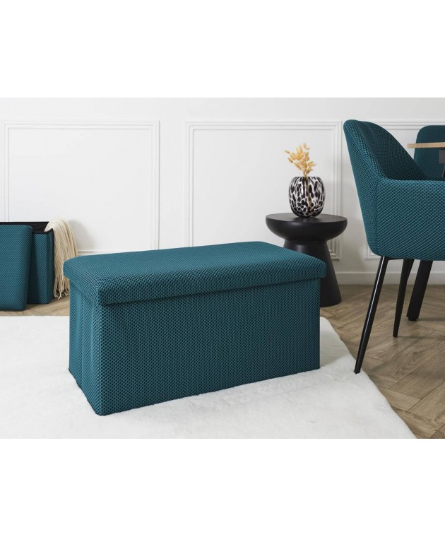 Σκαμπό-μπαούλο Atom Home Deco Factory - 76x38x38cm - Μπλε Ταμπουρέ