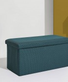 Σκαμπό-μπαούλο Atom Home Deco Factory - 76x38x38cm - Μπλε Ταμπουρέ