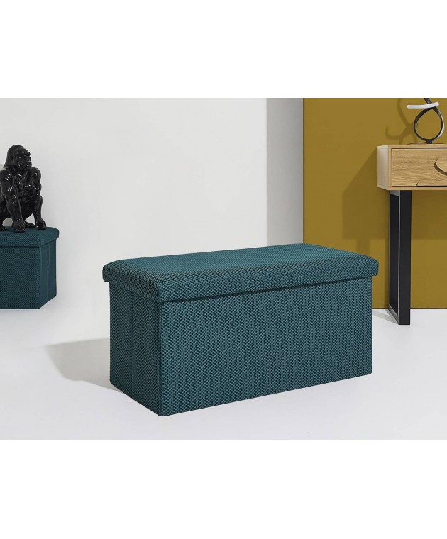Σκαμπό-μπαούλο Atom Home Deco Factory - 76x38x38cm - Μπλε Ταμπουρέ