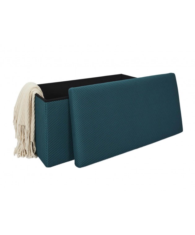 Σκαμπό-μπαούλο Atom Home Deco Factory - 76x38x38cm - Μπλε Ταμπουρέ