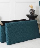 Σκαμπό-μπαούλο Atom Home Deco Factory - 76x38x38cm - Μπλε Ταμπουρέ
