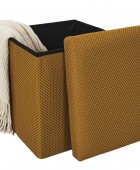 Σκαμπό-μπαούλο Atom Home Deco Factory - 38x38x38cm - Κίτρινο Σκαμπό