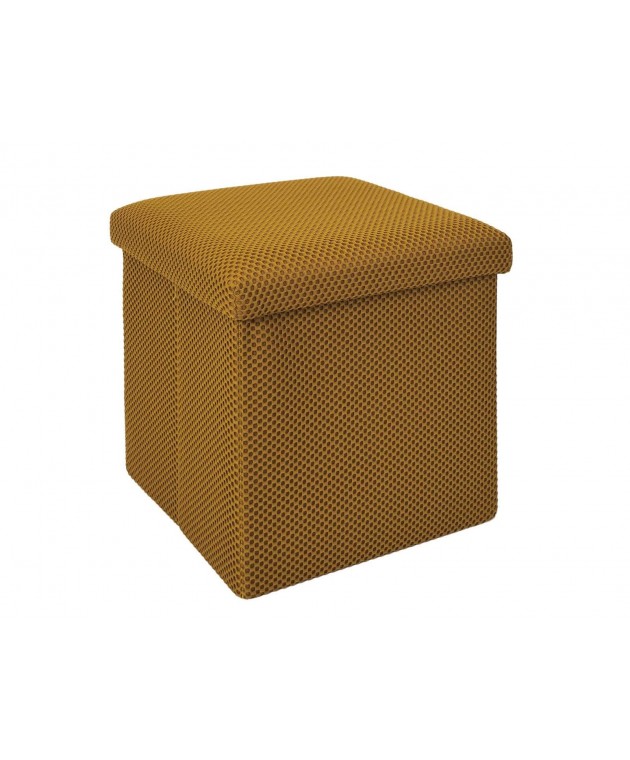 Σκαμπό-μπαούλο Atom Home Deco Factory - 38x38x38cm - Κίτρινο Σκαμπό