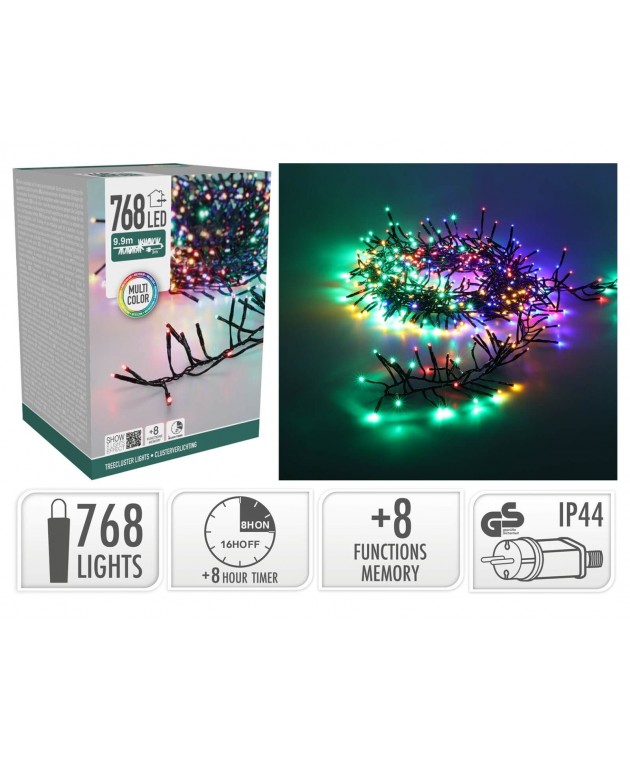 768 LED Φωτάκια - 9.9 Μέτρα - Χρονοδιακόπτης - Πολύχρωμο
