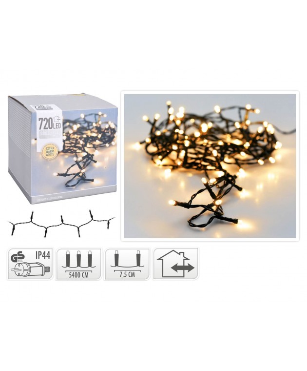 720 LED Φωτάκια - 54 Μέτρα - Θερμό Λευκό