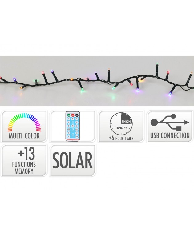 ΣΥΡΜΆΤΙΝΑ & PVC ΛΑΜΠΆΚΙΑ LED SOLAR STRING 768LED MULTI AEX100240
