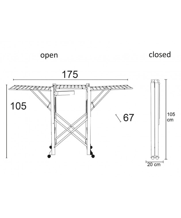 Απλώστρα Airone ARiT - 175x67x105cm - Φυσικό Απλώστρες