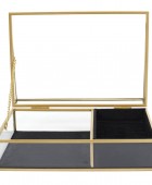 Θήκη κοσμημάτων γυάλινη Home Deco Factory - 23x16x8cm Θήκες Κοσμημάτων/Ρολογιών