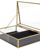 Θήκη κοσμημάτων γυάλινη Home Deco Factory - 23x16x8cm Θήκες Κοσμημάτων/Ρολογιών