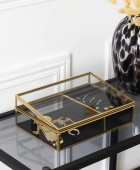 Θήκη κοσμημάτων γυάλινη Home Deco Factory - 23x16x8cm Θήκες Κοσμημάτων/Ρολογιών