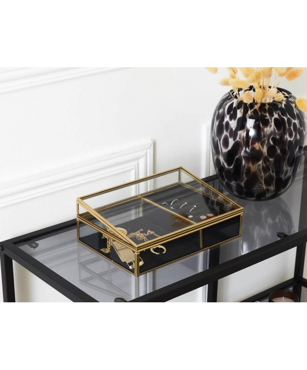 Θήκη κοσμημάτων γυάλινη Home Deco Factory - 23x16x8cm Θήκες Κοσμημάτων/Ρολογιών