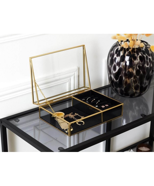Θήκη κοσμημάτων γυάλινη Home Deco Factory - 23x16x8cm Θήκες Κοσμημάτων/Ρολογιών