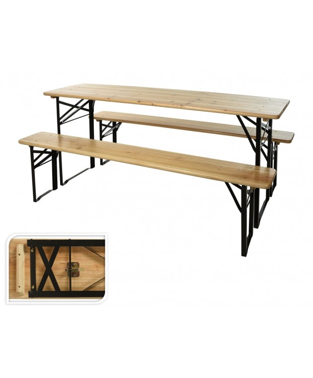 BISTRO TABLE BENCHES FOLDA(F1) FE5000010 Ξύλινα