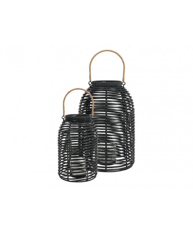 ΦΑΝΑΡΆΚΙΑ LANTERN BLACK SET OF 2PCS VN8000510 Φαναράκια