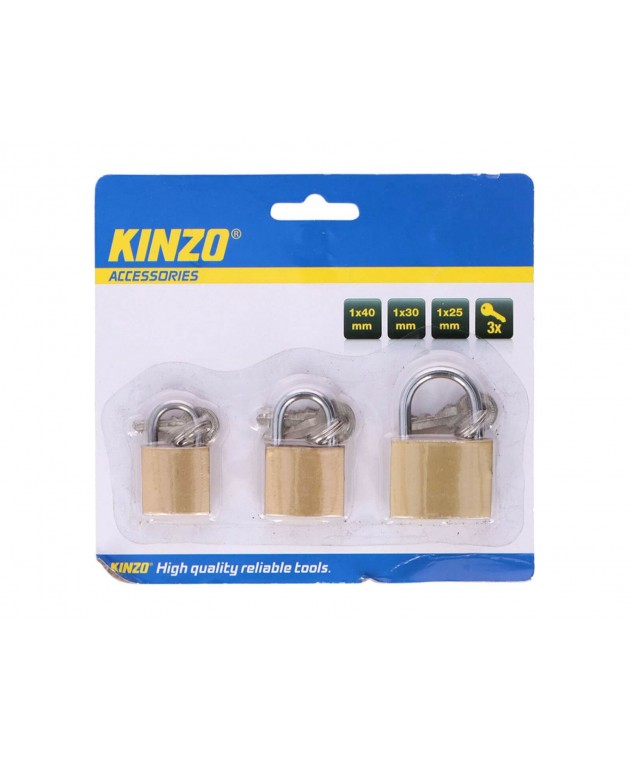 Λουκέτο Kinzo - 40mm, 30mm, 25mm - 3τμχ