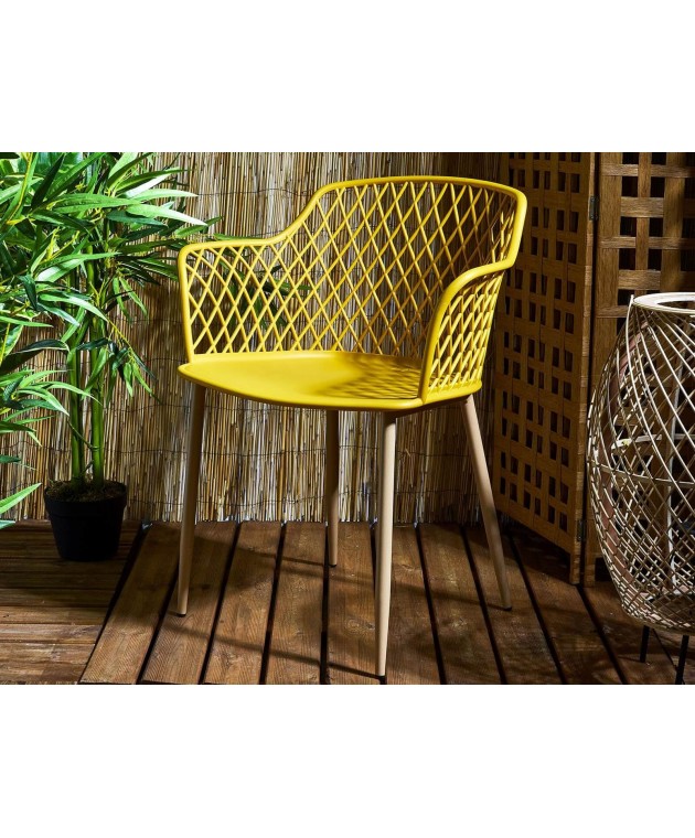 ΚΑΡΕΚΛΑ MALAGA YELLOW OUTDOOR CHAIR HDO2240B Καρέκλες